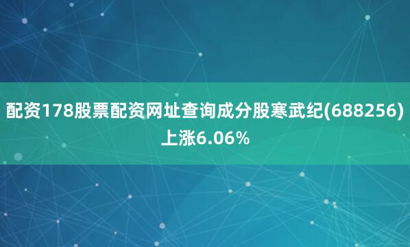 配资178股票配资网址查询成分股寒武纪(688256)上涨6.06%